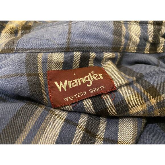 VTG Wrangler Pearl Snap Shirt Mens Large L Button-Up Western Cowboy EUC 80s 90s - Picture 3 of 3